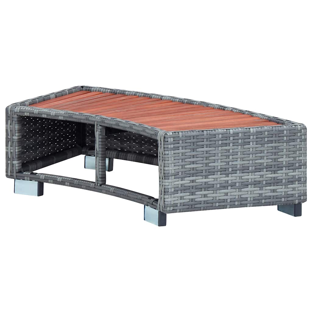 Scalino per Spa Grigio in Polyrattan 92x45x25 cm | homemem39