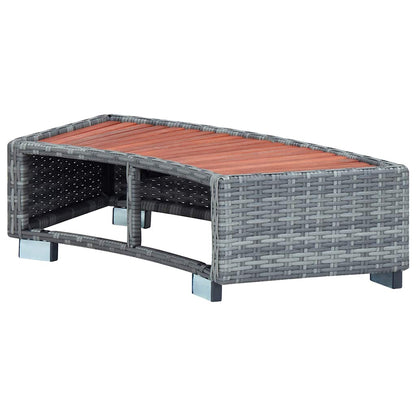 Scalino per Spa Grigio in Polyrattan 92x45x25 cm - homemem39