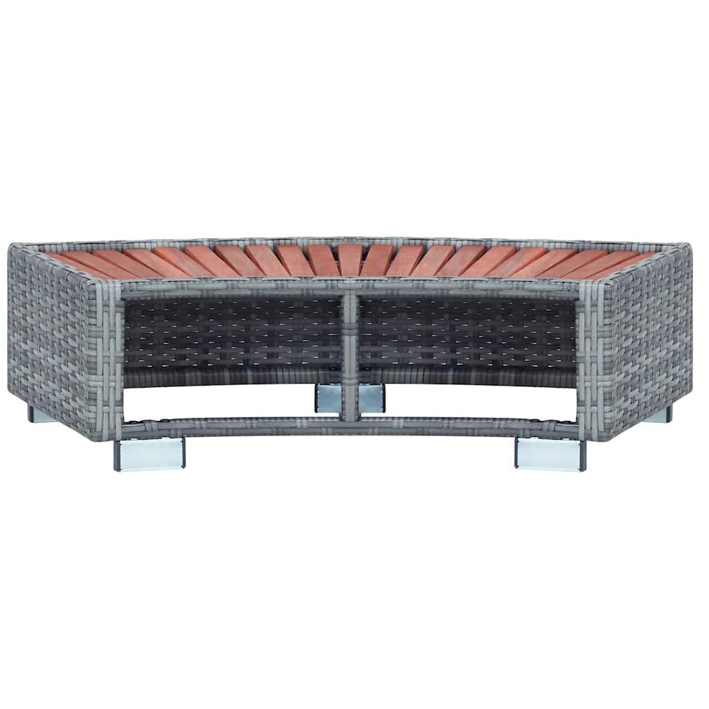 Scalino per Spa Grigio in Polyrattan 92x45x25 cm | homemem39
