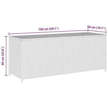Baule da Giardino Grigio 150x50x60 cm in Polyrattan
