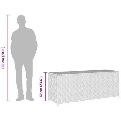 Baule da Giardino Grigio 150x50x60 cm in Polyrattan