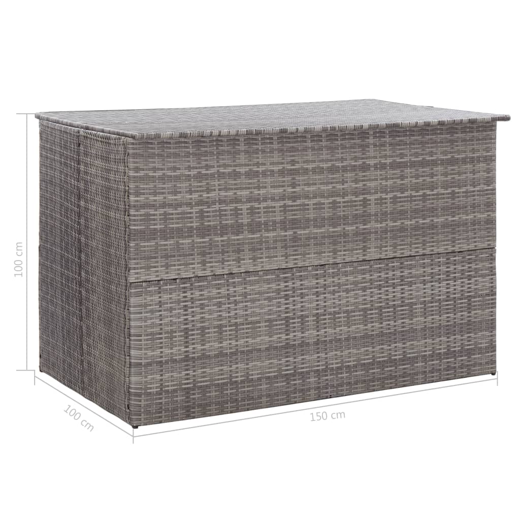 Baule da Giardino Grigio 150x100x100 cm in Polyrattan - homemem39