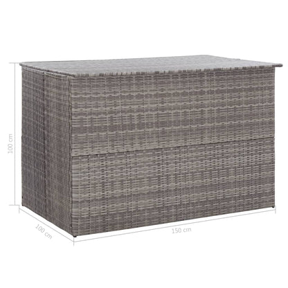 Baule da Giardino Grigio 150x100x100 cm in Polyrattan - homemem39