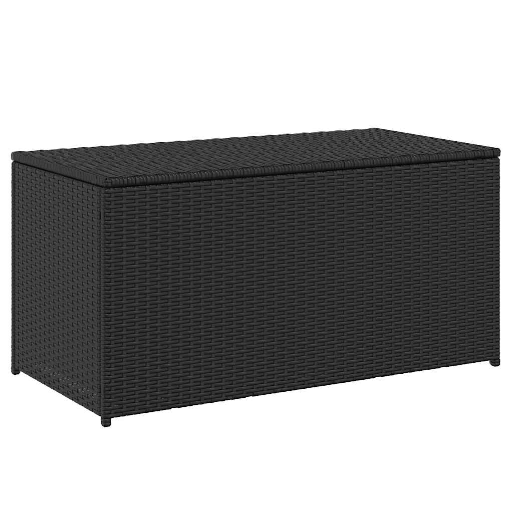 Baule da Giardino in Polyrattan 100x50x50 cm Nero