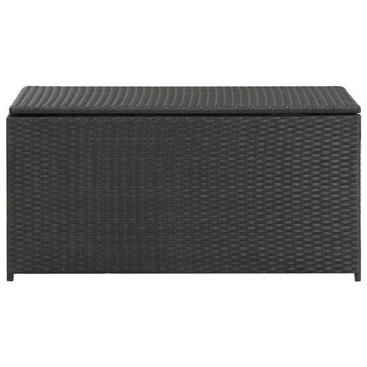 Baule da Giardino in Polyrattan 100x50x50 cm Nero - homemem39