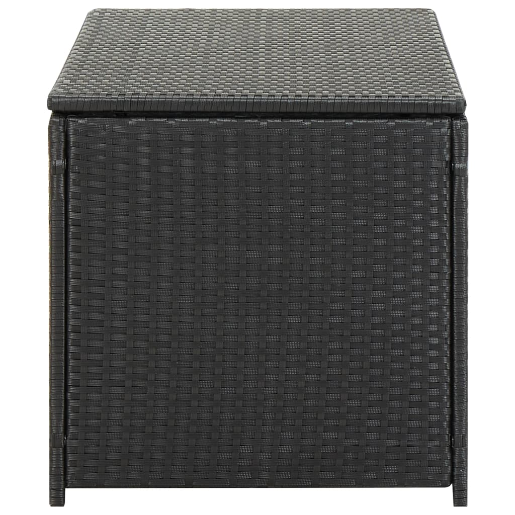 Baule da Giardino in Polyrattan 100x50x50 cm Nero - homemem39
