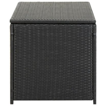 Baule da Giardino in Polyrattan 100x50x50 cm Nero - homemem39