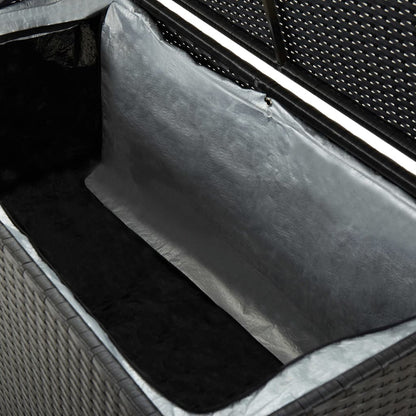 Baule da Giardino in Polyrattan 100x50x50 cm Nero - homemem39