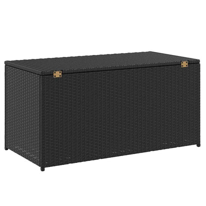 Baule da Giardino in Polyrattan 100x50x50 cm Nero