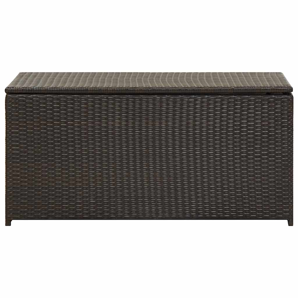 Baule da Giardino in Polyrattan 100x50x50 cm Marrone