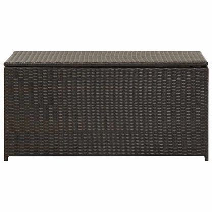 Baule da Giardino in Polyrattan 100x50x50 cm Marrone - homemem39