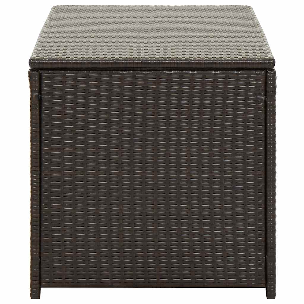 Baule da Giardino in Polyrattan 100x50x50 cm Marrone