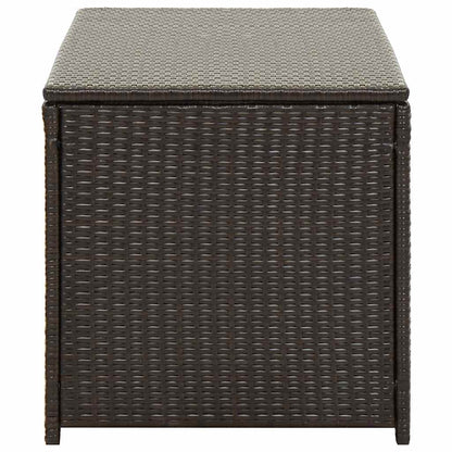 Baule da Giardino in Polyrattan 100x50x50 cm Marrone