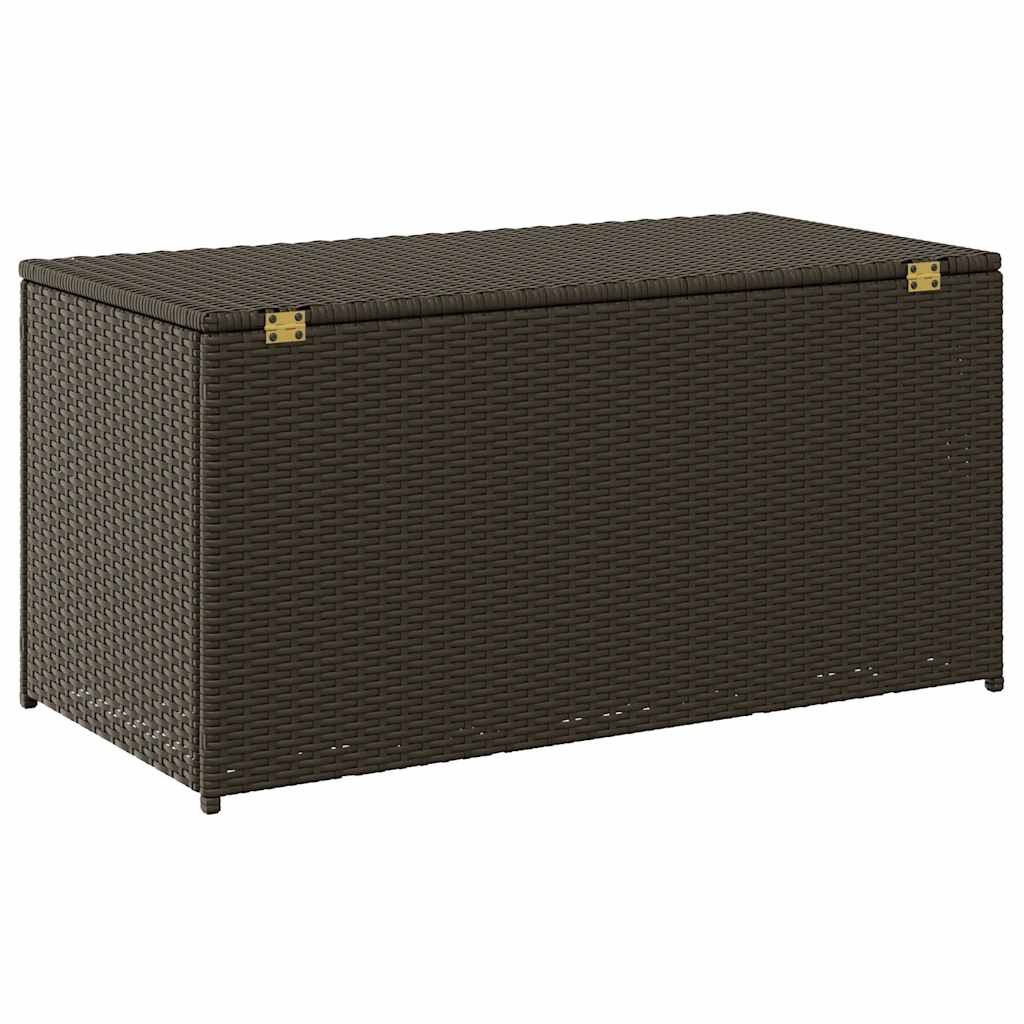 Baule da Giardino in Polyrattan 100x50x50 cm Marrone