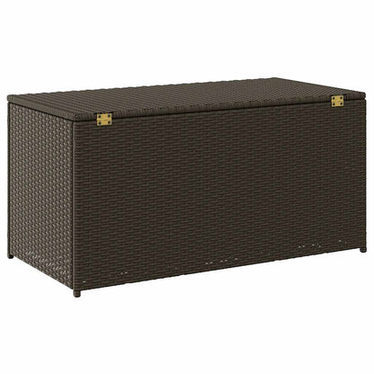 Baule da Giardino in Polyrattan 100x50x50 cm Marrone