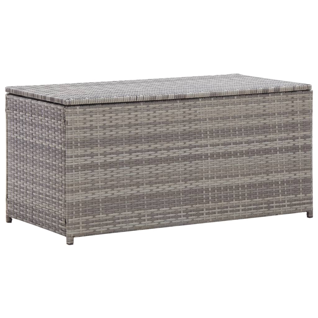 Baule da Giardino in Polyrattan 100x50x50 cm Grigio - homemem39