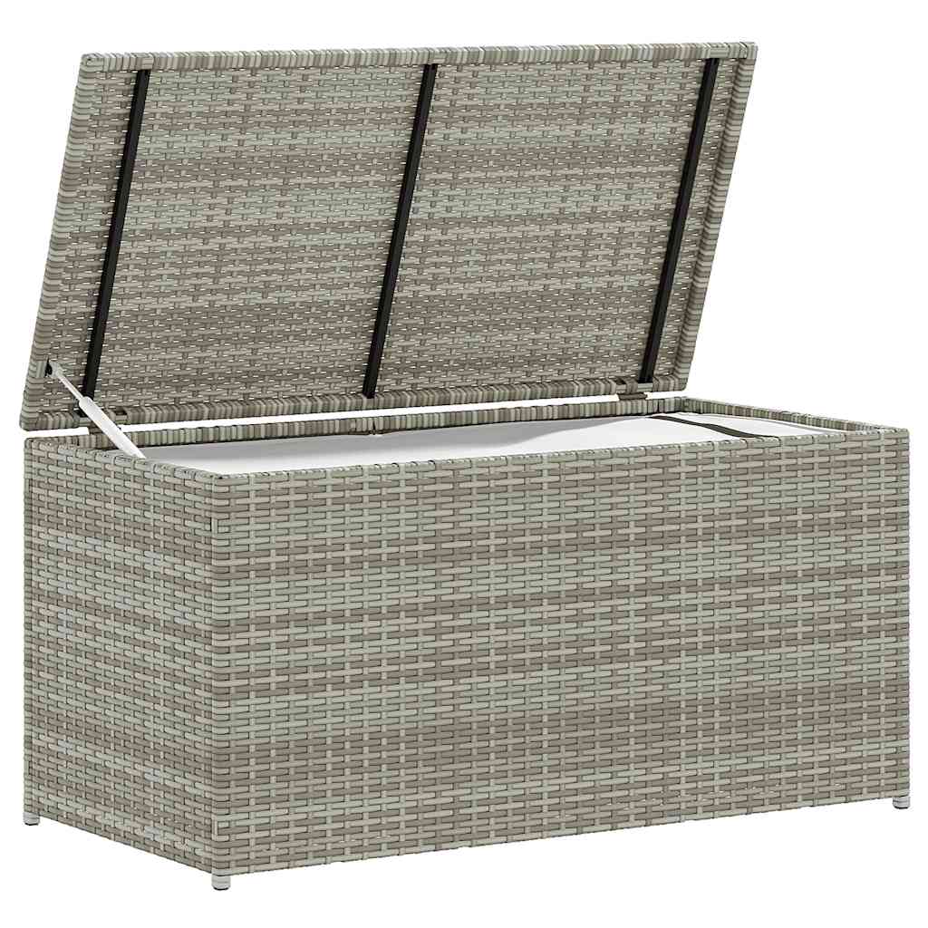 Baule da Giardino in Polyrattan 100x50x50 cm Grigio