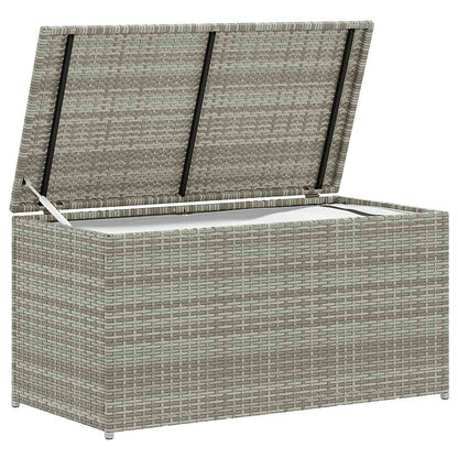Baule da Giardino in Polyrattan 100x50x50 cm Grigio
