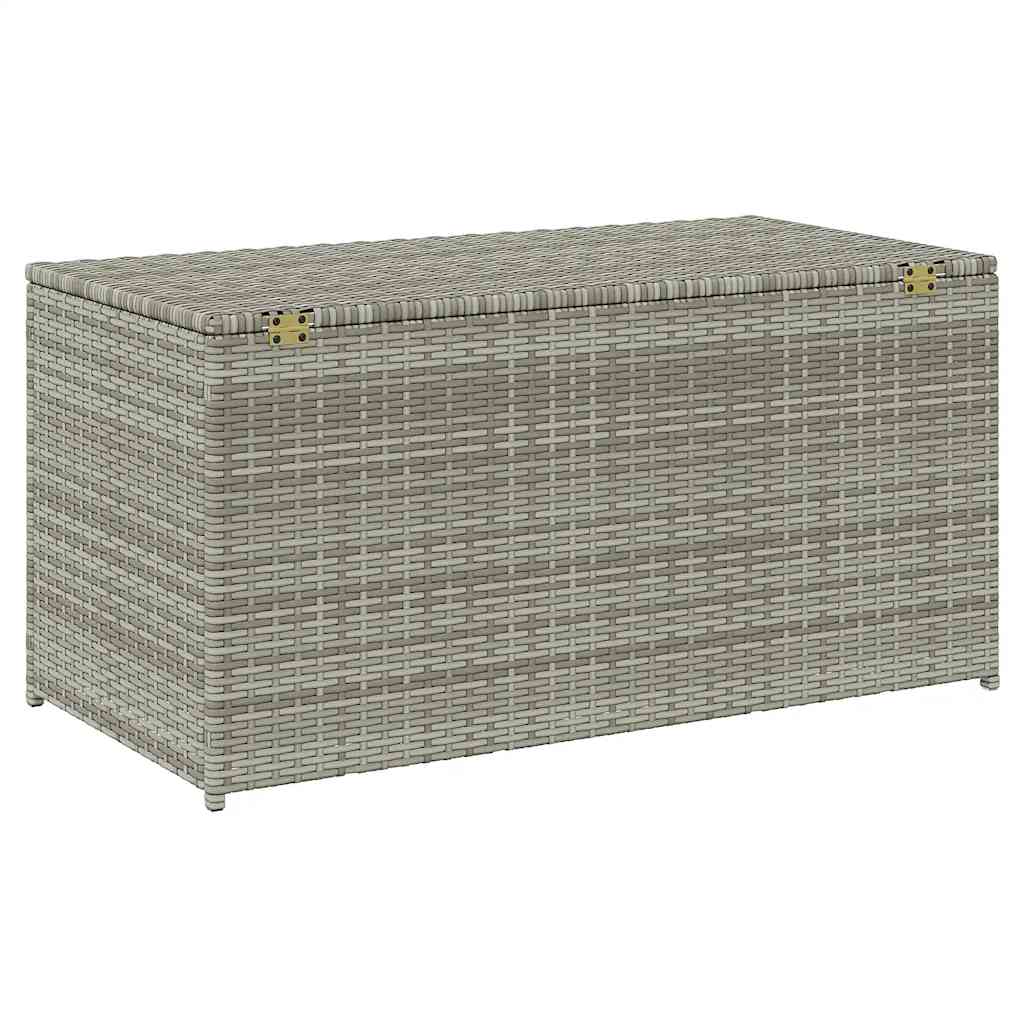 Baule da Giardino in Polyrattan 100x50x50 cm Grigio - homemem39