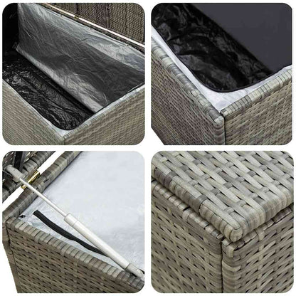 Baule da Giardino in Polyrattan 100x50x50 cm Grigio