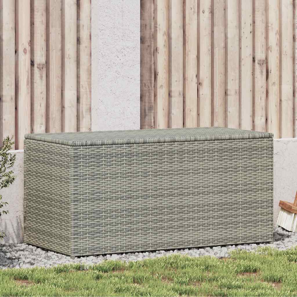Baule da Giardino in Polyrattan 100x50x50 cm Grigio - homemem39