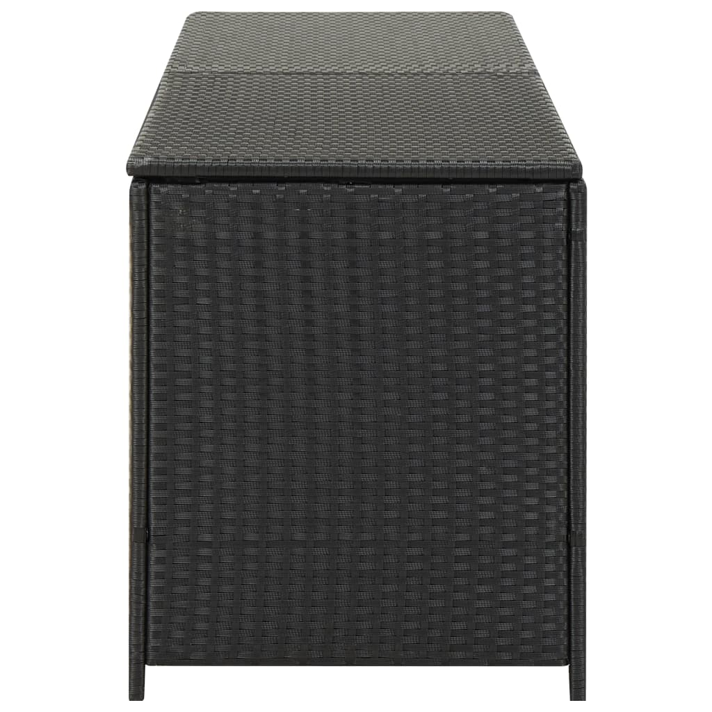 Baule da Giardino in Polyrattan 200x50x60 cm Nero - homemem39