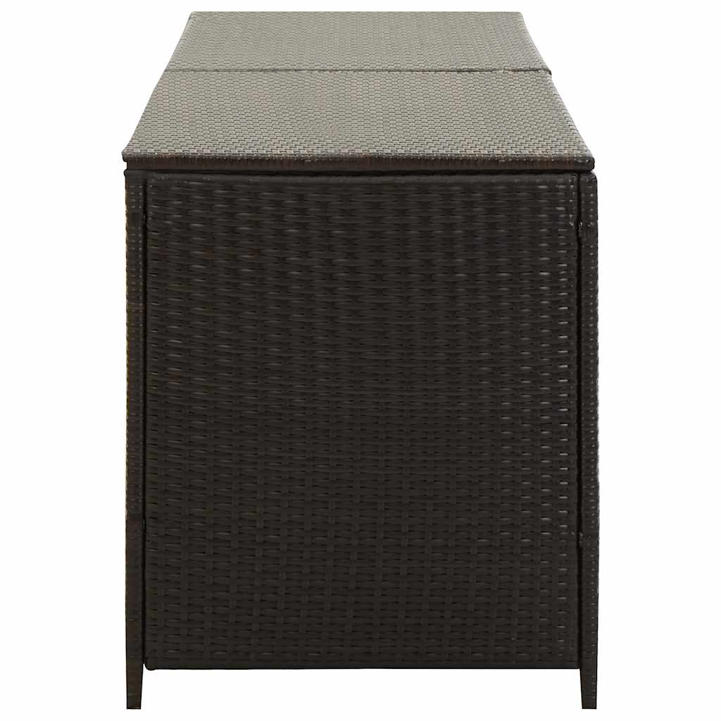 Baule da Giardino in Polyrattan 200x50x60 cm Marrone - homemem39