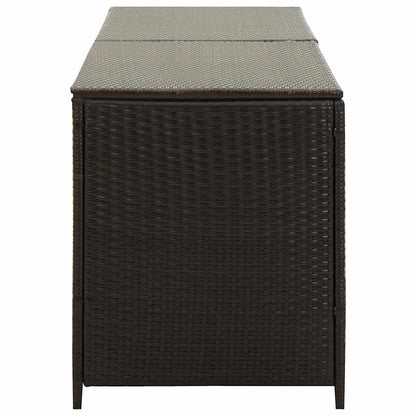 Baule da Giardino in Polyrattan 200x50x60 cm Marrone - homemem39