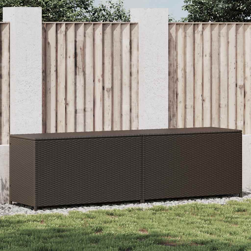 Baule da Giardino in Polyrattan 200x50x60 cm Marrone - homemem39