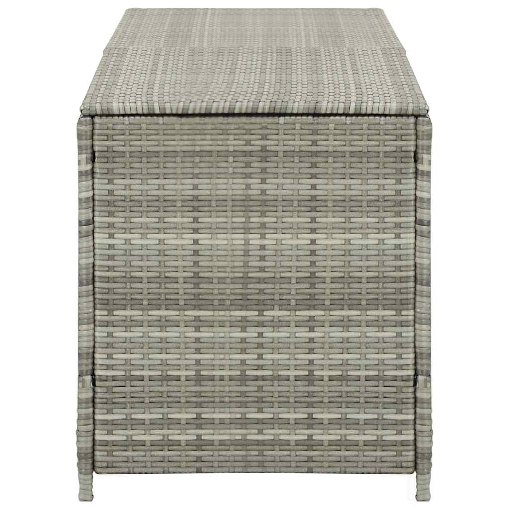 Baule da Giardino in Polyrattan 200x50x60 cm Grigio