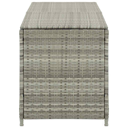 Baule da Giardino in Polyrattan 200x50x60 cm Grigio