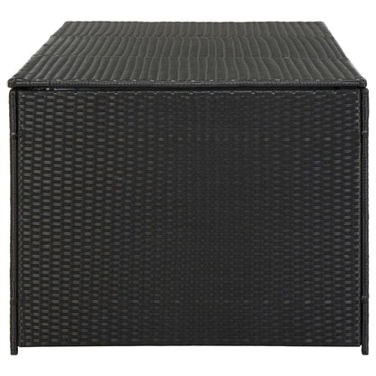 Baule da Giardino in Polyrattan 180x90x70 cm Nero - homemem39