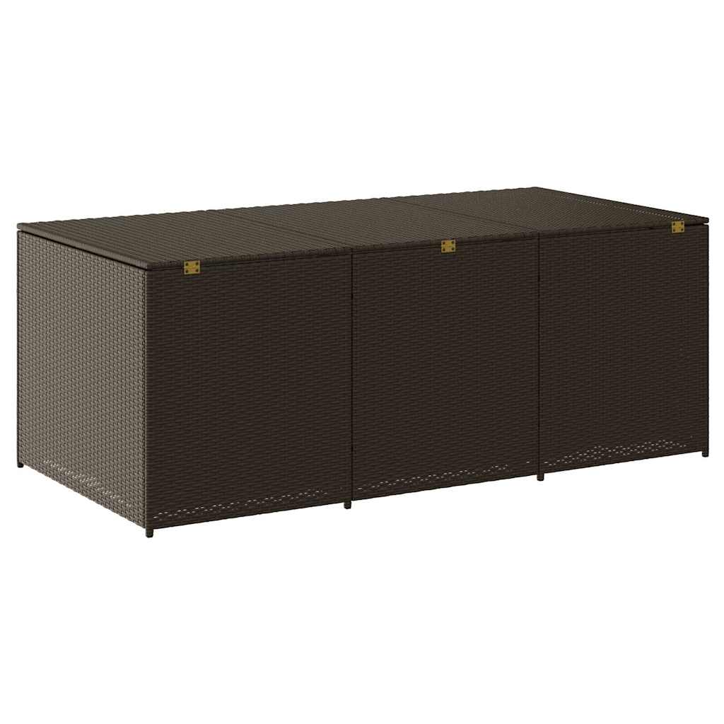 Baule da Giardino in Polyrattan 180x90x70 cm Marrone