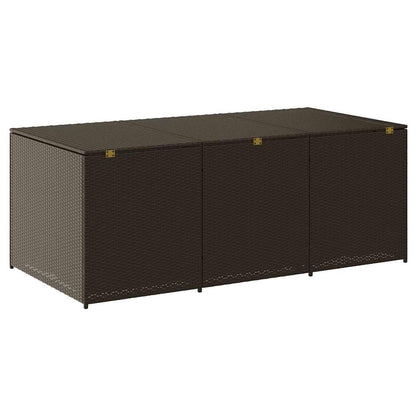 Baule da Giardino in Polyrattan 180x90x70 cm Marrone