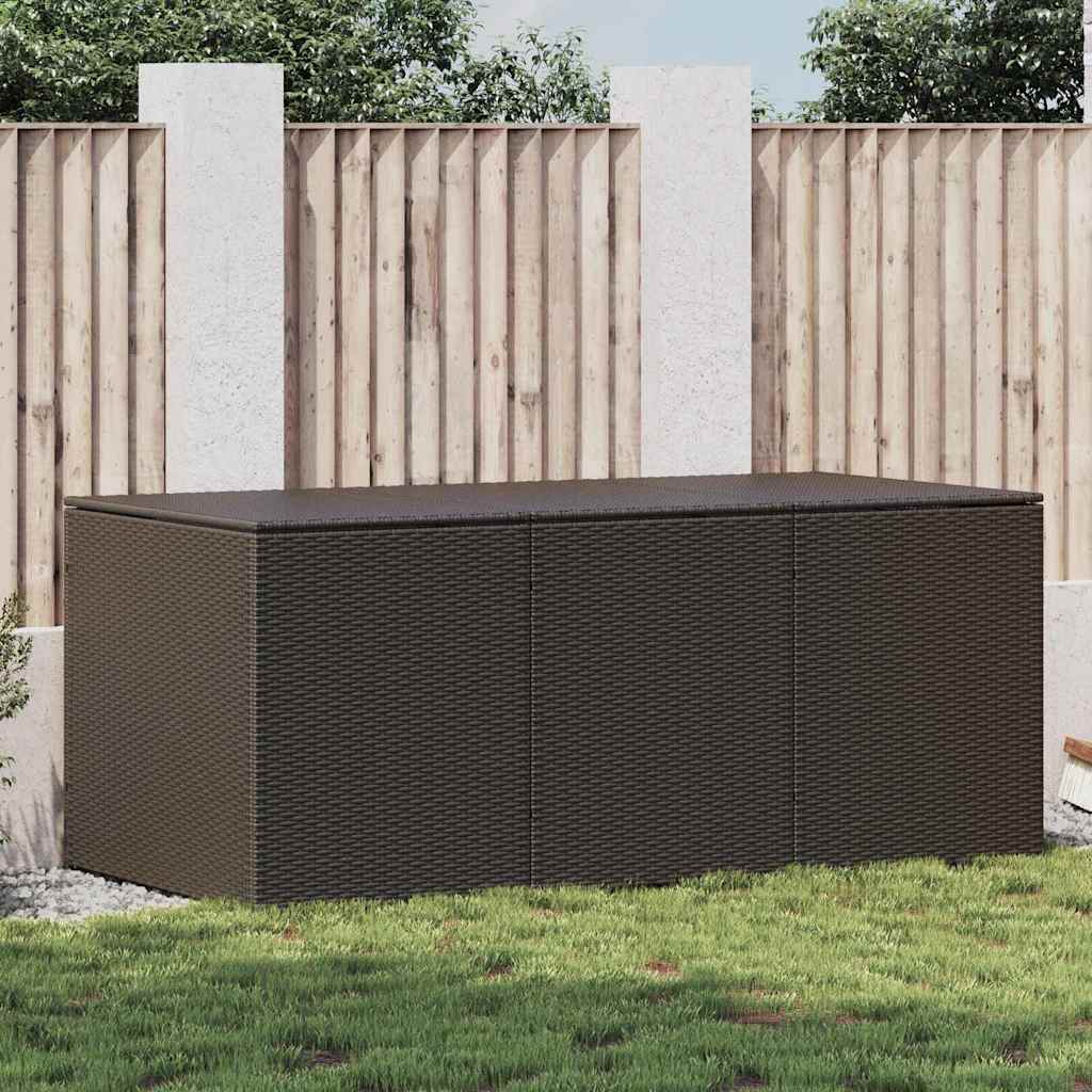 Baule da Giardino in Polyrattan 180x90x70 cm Marrone