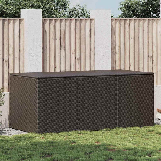 Baule da Giardino in Polyrattan 180x90x70 cm Marrone