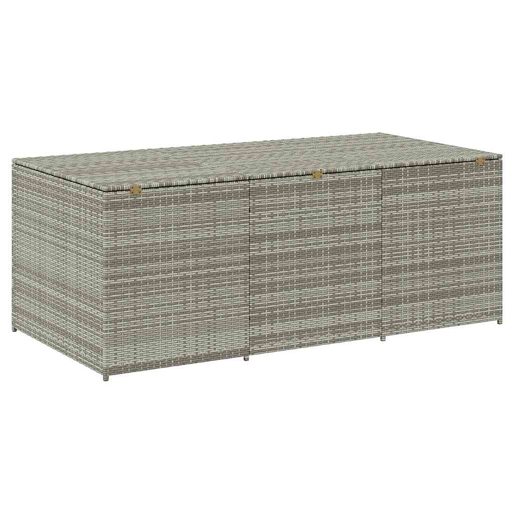 Baule da Giardino in Polyrattan 180x90x70 cm Grigio