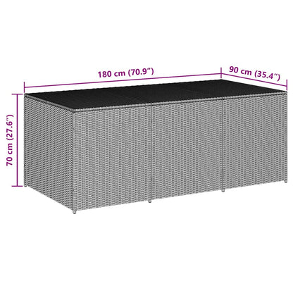 Baule da Giardino in Polyrattan 180x90x70 cm Grigio