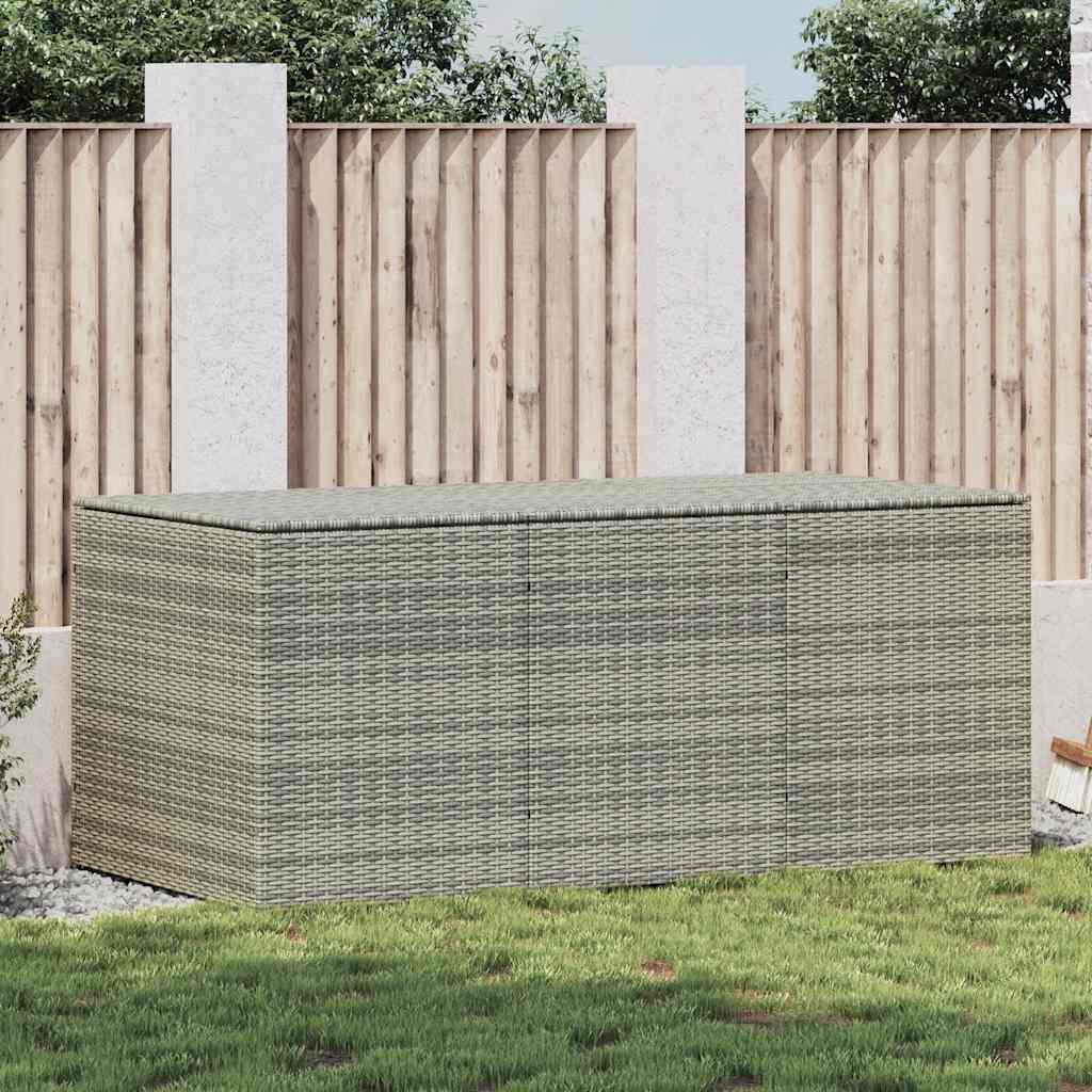 Baule da Giardino in Polyrattan 180x90x70 cm Grigio - homemem39