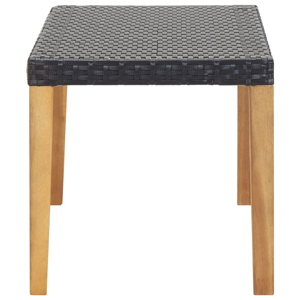 Panchina da Giardino 120 cm Nero Polyrattan e Massello d'Acacia - homemem39