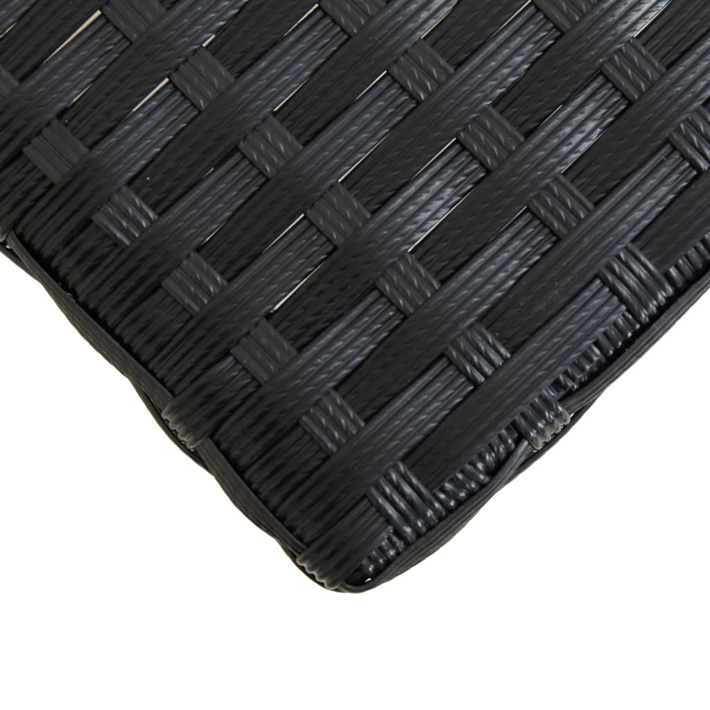 Panchina da Giardino 120 cm Nero Polyrattan e Massello d'Acacia - homemem39