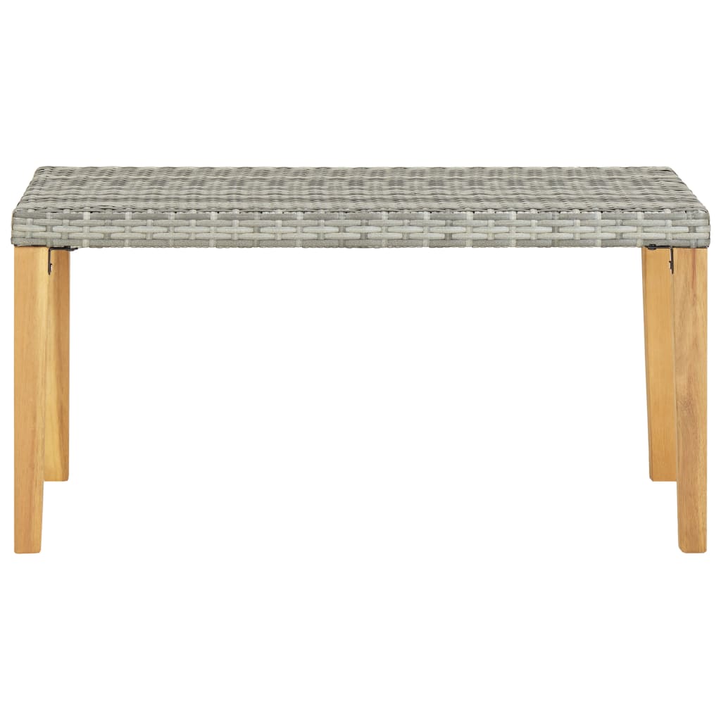 Panchina da Giardino 120 cm Grigia Polyrattan e Legno Acacia - homemem39
