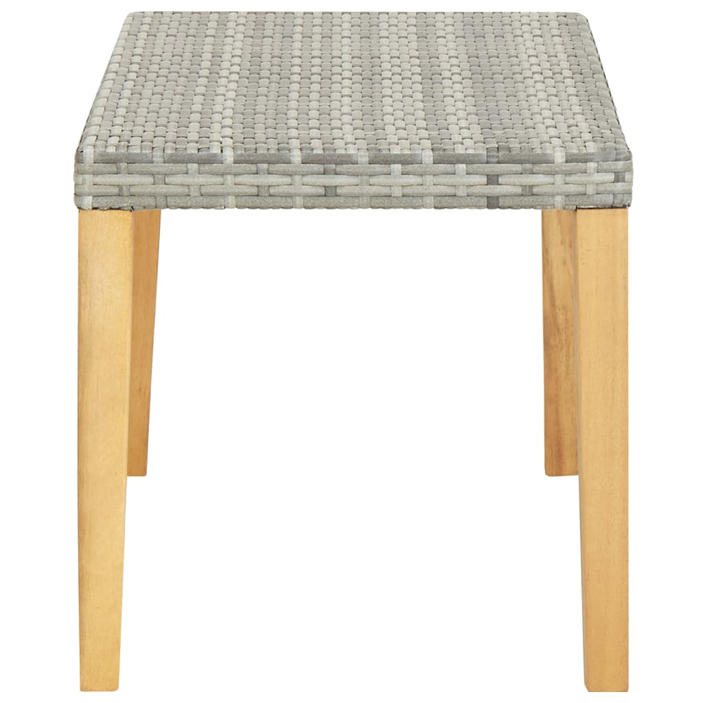 Panchina da Giardino 120 cm Grigia Polyrattan e Legno Acacia - homemem39