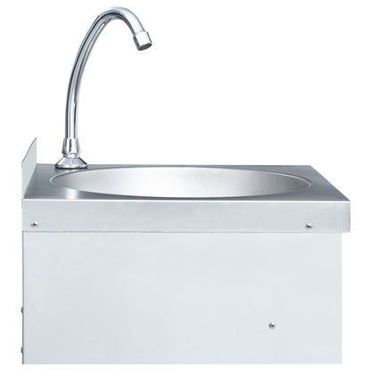 Lavandino con Rubinetto e Dispenser Sapone in Acciaio Inox | homemem39