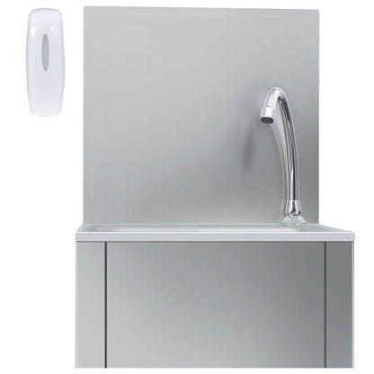 Lavandino con Rubinetto e Dispenser Sapone in Acciaio Inox | homemem39
