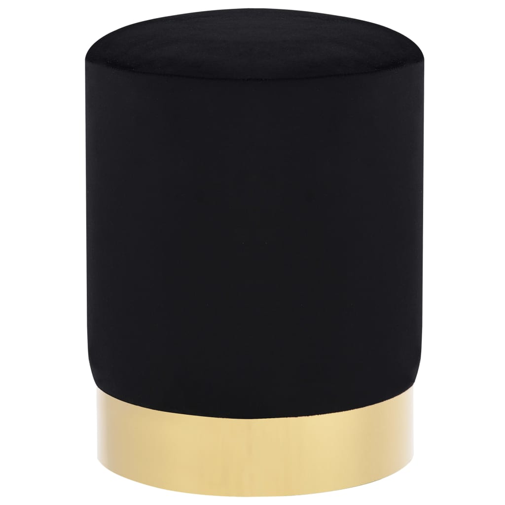 Black and Gold Velvet Stool