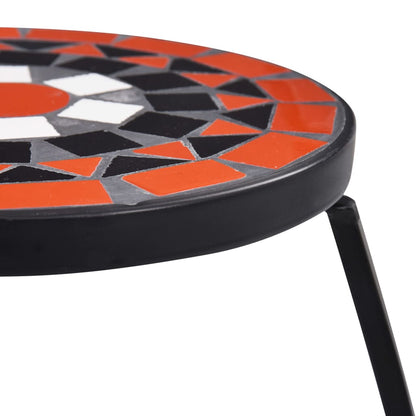 Tavolini con Mosaico 3 pz Terracotta e Bianco in Ceramica - homemem39