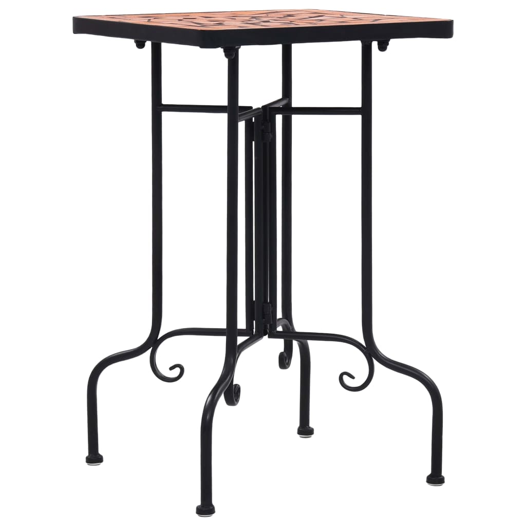 Tavolino di Servizio con Mosaico Terracotta in Ceramica - homemem39