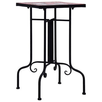 Tavolino di Servizio Mosaico Terracotta e Bianco in Ceramica - homemem39