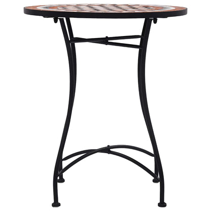 Tavolino da Bistrot con Mosaico Marrone 60 cm in Ceramica